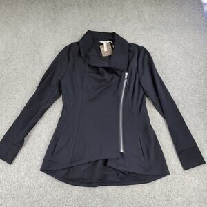 Matilda Jane Womens Just Imagine Laia Jacket S Black Ponte Zippered Thumbholes